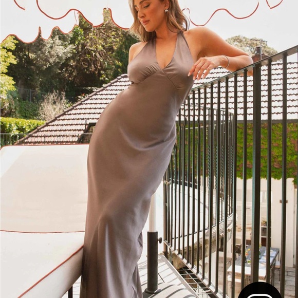 Peppermayo Dresses & Skirts - Peppermayo - Heavy Hearted Satin Maxi Dress - Steel Me Away